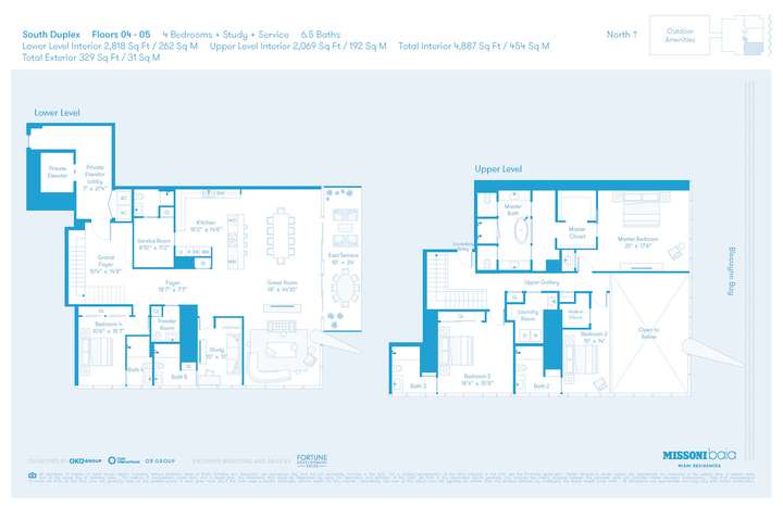 MISSONIbaia Miami, Florida, USA | S Duplex Floors 4-5 4 + Study + Service bed 6.5 baths