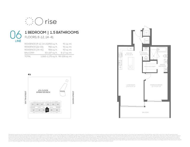 Rise BCC 06 line 1 bed 1.5 bath