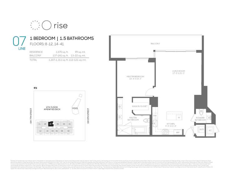 Rise BCC 07 line 1 bed 1.5 bath