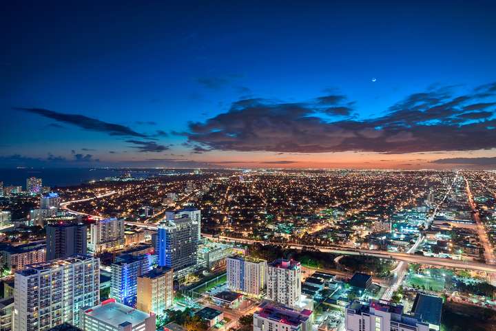 Rise BCC Brickell Miami Florida Night View